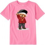 Colermi Pamuk Kumaş Çocuk Tişörtü – Rap Bear Ayıcık Baskılı Çocuk T-Shirt - Pembe - 5 - 6 Yaş