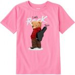 Colermi Pamuk Kumaş Çocuk Tişörtü – Rock Bear Ayıcık Baskılı Çocuk T-Shirt - Pembe - 1 - 2 Yaş