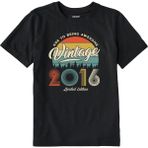 Colermi Vintage Çocuk Tişört – 2016 Doğum Tarihli Tasarım - Siyah - 2XL