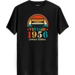 Colermi Vintage Tişört – 1956 Mixtape Kaset Tasarımı - Siyah - XL