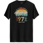 Colermi Vintage Tişört- 1972 Nostalji - Siyah - XL
