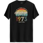 Colermi Vintage Tişört- 1973 Nostalji - Siyah