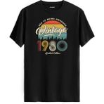 Colermi Vintage Tişört- 1980 Nostalji - Siyah