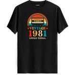 Colermi Vintage Tişört – 1981 Mixtape Kaset Tasarımı - Siyah