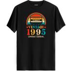 Colermi Vintage Tişört – 1995 Mixtape Kaset Tasarımı - Siyah - 2XL