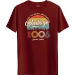 Colermi Vintage Tişört - Bordo - XL