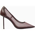 Colette 100 Burgundy Vegan Mesh Sivri Burunlu, Stiletto Topuklu Şık Kadın Ayakkabı - Bordo