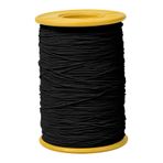Colexy Elastik iplik 0,5 mm × 380 m, polyester ip, inci ipi, lastik ip, elastik ip, rulo naylon iplik, kendin yap bileklik, kolye, takı, el işi için (siyah)