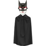 Colezium Batman Maskesi Cat Woman Ve Batman Pelerini 90 cm Siyah Renk Set