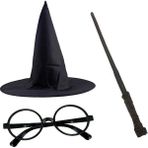 Colezium Harry Potter Şapkası Harry Potter Gözlüğü Harry Potter Asası 3 Lü Set Clz