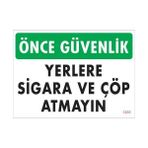Colezium Sigara ve Çöp Atmayın Uyarı Levhası 25X35 KOD:1205