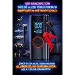 Colezium ST-9650 Şarjlı 10.000 Mah Taşınabilir Araç Ha Kompresörü Akü Takviyeli Dijital Ekranlı Işıklı Çantalı