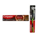 Colgate 2x125 ml Optic Kahve Çay ve Tütün Kullananlar Süper Clean Black Orta Diş Fırçası Macun+ 2 Adet Diş Fırçası