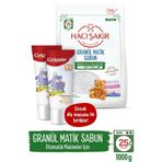 Colgate 3-5 Yaş Florürsüz Çocuk Diş Macunu 60 ml X2, Hacı Şakir Granül Matik Sabun 1000 gr