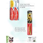 Colgate 360 Charcoal Gold Diş Fırçası + 2x75 ml White Teeth With Bakıng Soda Diş Macunu
