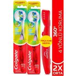 Colgate 360 Gelişmiş 4 Yönlü Koruma Orta 2 Adet Diş Fırçası