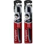 Colgate 360 Kömür Demlenmiş Diş Fırçası, Diş İpi Uçlu Kıllar, Yumuşak (Renkler Değişir) - 2'li Paket