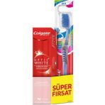 Colgate Extra Clean Color Tekli Diş Fırçası + Optic White Aktif Kömür 50 ml Diş Macunu