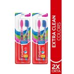 Colgate Extra Clean Dil Temizleyicili Arka Dişlere Uzanan Colors Orta 1+1 2 Adet Diş Fırçası