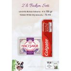 Colgate H. Şakir Lavanta Kokulu Banyo Sabunu 4x150 gr +75 ml Visible White Görünür Beyazlık Diş Macunu