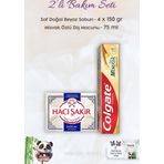 Colgate H. Şakir Saf Doğal Kokulu Banyo Sabunu 4x150 gr +Misvak Özlü 75 ml Diş Macunu