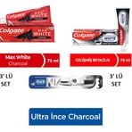 Colgate Max White Charcoal 75 ML + Colgate Advanced White Charcoal ML + Oral B Diş Macunu