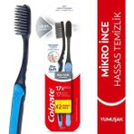 Colgate Mikro İnce Siyah Yumuşak Diş Fırçası 1+1 Hassas Temizlik Özelliği ile Derin Temizlik