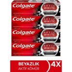 Colgate Optic White Aktif Kömür Yumuşak Mineral Temizliği Diş Macunu 4 x 50 ml Aktif Kömür Diş Macunu