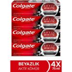 Colgate Optic White Aktif Kömür Yumuşak Mineral Temizliği Diş Macunu 4 x 75 ml