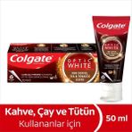 Colgate Optic White Çay, Kahve ve Tütün İçenler için Ferah Nane Aromalı Diş Macunu 50 ml