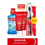 Colgate Optic White Kahve, Çay Kullananlar 50ml 2'li Diş Macunu, Orta Diş Fırçası, Ağız Bakım Suyu 500ml