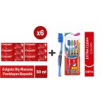 Colgate Optic White Parıldayan Beyazlık 50 Ml X 6 Adet + Extra Clean Colors Diş Fırçası 3+1