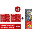 Colgate Optic White Parıldayan Beyazlık 50 Ml X 6 Adet + Zig Zag Charcoal 1+1 Orta Sert Diş Fırçası