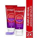 Colgate Optic White Purple Reveal Beyazlatıcı Diş Macunu 125 ml x 2 - Pembe