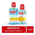 Colgate Plax Nane Ferahlığı Plağa Karşı Alkolsüz 500 ml Ağız Bakım Suyu + 250 ml Plax Taze Nane