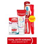 Colgate Total Nane Temizliği Diş Macunu 75ml +Total Diş İpi+360 Visible White Diş Fırçası+Fırça Kabı
