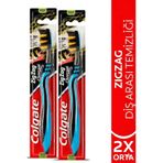 Colgate ZigZag Charcoal Diş Arası Temizliği Orta Diş Fırçası, 2 Adet