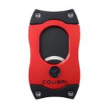 Colibri S-CUT Siyah Metalik Kırmızı Düz Puro Kesici