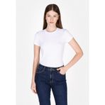 Colin's Colins Slim Fit Yuvarlak Yaka Düz Kadın Beyaz Kısa Kol Tişört Cl1073597 Q1.v2 Wht Beyaz