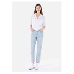 Colin's Mom Fit Yüksek Bel Daralan Paça Kadın Bleach İndigo Denim Jean Pantolon