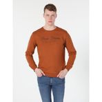 Colin's Regular Fit Baskılı Turuncu Erkek Sweatshirt CL1060126_Q1.V2_COR Kahverengi