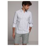 Colin's Regular Fit Shirt Neck Çizgili Erkek Turkuaz Uzun Kol Gömlek