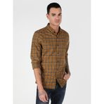 Colin's Slim Fit Kareli Sarı Erkek Uzun Kol Gömlek .CL1061023_Q1.V1_YLS