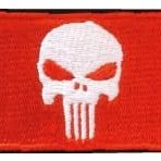 Colisal Cırt cırtlı yama Punisher Airsoft Patch KIRMIZI