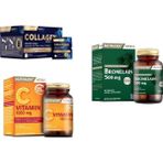 Collagen 30 Saşe 10000 Mg + Bromelain 60 Kapsül + C Vitamini 1000 Mg 30 Tablet