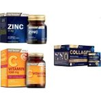 Collagen 30 Saşe 10000 Mg + Zinc (Çinko) 100 Tablet + C Vitamini 30 Tablet