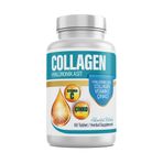 Collagen Hyaluronik Asit Takviyesi, C Vitamini ve Çinko İçeren, 60 Tablet, Doğal Besin Desteği