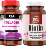 Collagen Kollajen Tip 1-2-3 Hyaluronik Asit Vitamin C 60 Tablet+Biotin 180 Tablet