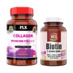 Collagen Kollajen Tip 1-2-3 Hyaluronik Asit Vitamin C 60 Tablet+Biotin 60 Tablet