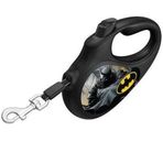 Collar Waudog Siyah Batman Desenli 15 kg 5 mt Siyah Geri Çekilebilir Köpek Gezdirme Tasması